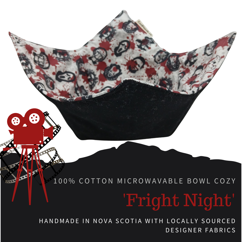 100% Cotton Microwavable Bowl Cozy - Fright Night